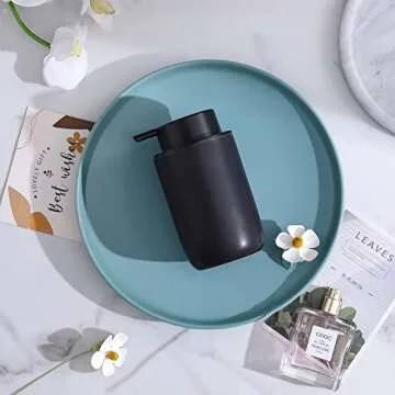 Modern Black Ceramic Soap Dispenser for Home Decor