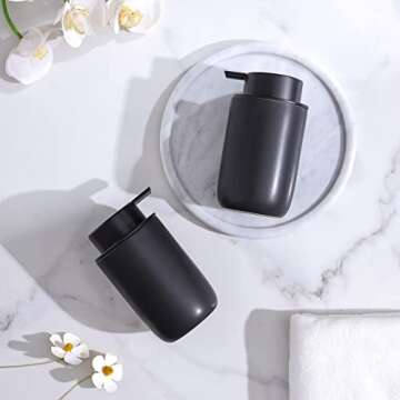 Modern Black Ceramic Soap Dispenser for Home Decor