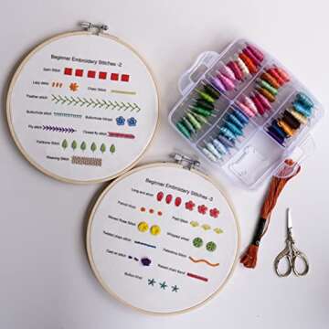 Bonroy Beginners Embroidery Kit - Learn 30 Stitches Easily