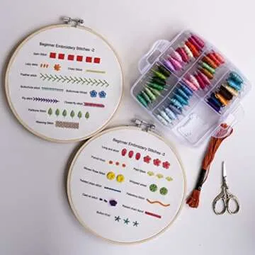 Bonroy Beginners Embroidery Kit - Learn 30 Stitches Easily