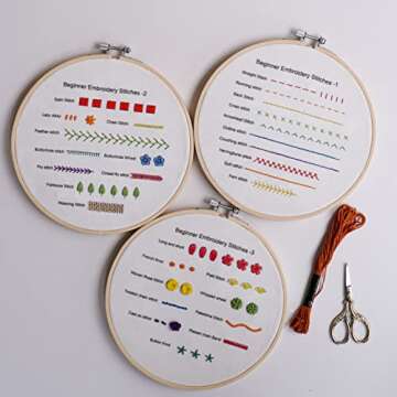 Bonroy Beginners Embroidery Kit - Learn 30 Stitches Easily