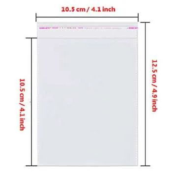 Borningfire 200 Pcs 4"x4" Square Clear Cello Cellophane Bags Resealable Self Adhesive Sealing, Good ...