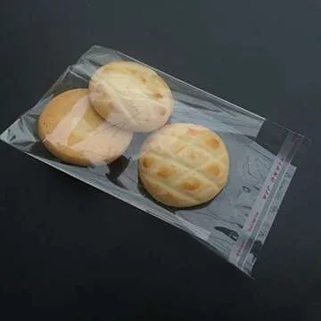 Borningfire 200 Pcs 4"x4" Square Clear Cello Cellophane Bags Resealable Self Adhesive Sealing, Good for Bakery Cookie Candy Soap Cards Snacks Food Treat Gift Favor