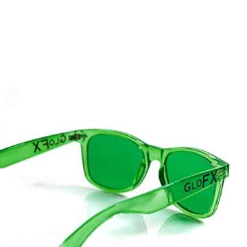 GloFX Green Color Therapy Mood Glasses Migraine Glasses Light Therapy Glasses Chromotherapy Green Colored Migraine Relief Lenses