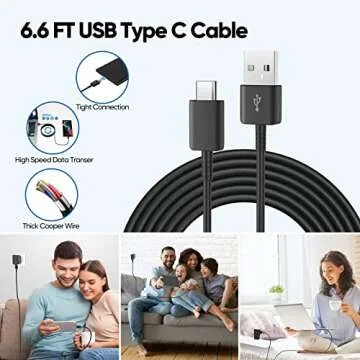 Android Phone Charger, Samsung Charger Fast Charging Cord with 6.6ft Type C Cable for Samsung Galaxy S25Ultra/S25/S24/S23/S23 Ultra/S22/S21/S20/S20+/S10/S10+/S10e/S9/S9+/S8/S8Plus/Note 8/9/10/20