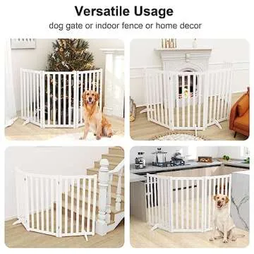 36" Extra Tall Freestanding Wooden Pet Gate for Safety