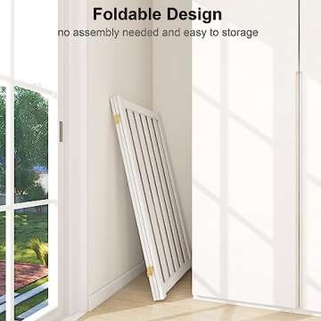 36" Extra Tall Freestanding Wooden Pet Gate for Safety