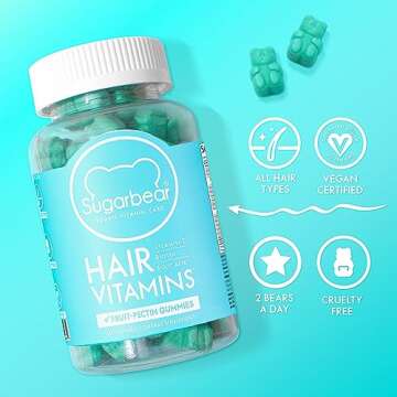 SugarbearPro Vitamins (Beauty Bears) Vegan Hair Gummy Vitamins with Biotin, Vitamin D, Folic Acid + Women's Multivitamins for Hair, Skin & Nails + Gift