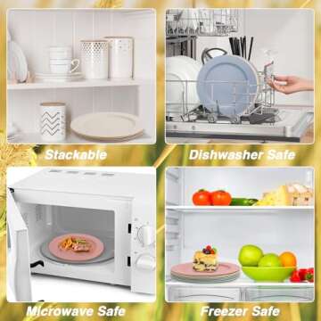 Shopwithgreen 10 Inch Wheat Straw Dinner Plates Set