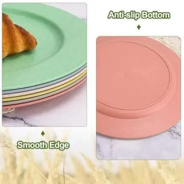 Shopwithgreen 10 Inch Wheat Straw Dinner Plates Set