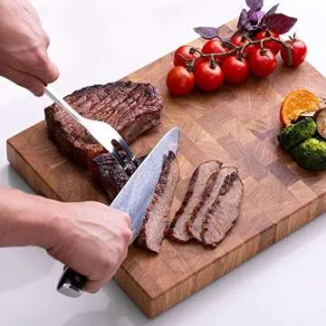 End Grain Wood cutting board - Wood Chopping block - Large cutting board 16 x 12 Kitchen butcher block Oak cutting board non slip cutting board with feet - Kitchen Wooden chopping board