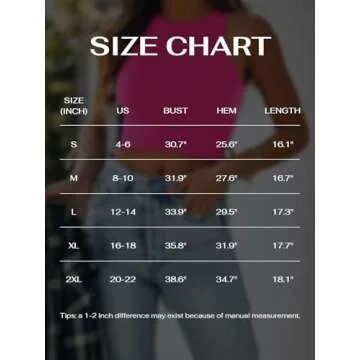 REORIA Women's Sexy Sleeveless High Neck Racerback Cropped Tank Tops Cute Teen Girls Halter Neck Crop Tops Vest Neon Rose Red Large