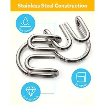 Coogam Metal Wire Puzzle Set of 16 with Pouch,Brain Teaser IQ Test Disentanglemen Iron Link Unlock Interlock Game Chinese Ring Magic Trick Toy for Party Favor Kids Adults Challenge