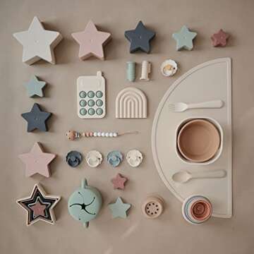 FRIGG Daisy SilkySoft Silicone Baby Pacifier | Made in Denmark | BPA-Free (Aurora/Bright White, 0-6 Months)