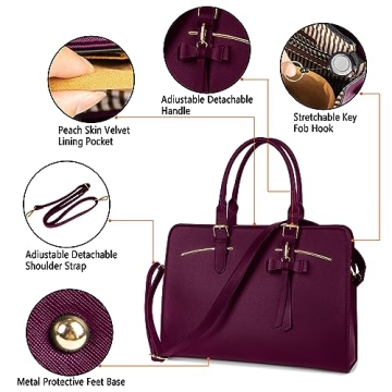 MATEIN Stylish Laptop Bag with USB Port for Women