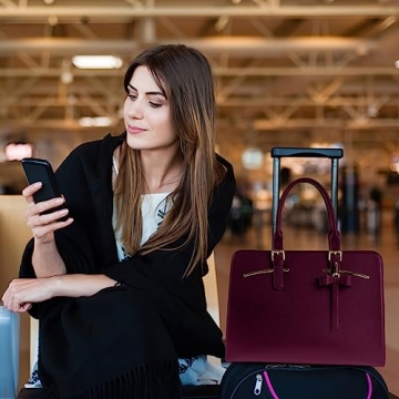 MATEIN Stylish Laptop Bag with USB Port for Women