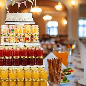 Folinstall 60 Pack Small Glass Jars with Lids, 1.5 oz Mini Honey Jars, Candle Jar for Candle Making for Gifts, Crafts, Spices, Wedding, Party Favors