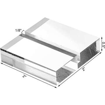 Hacaroa 20 Pack 2" Acrylic Place Card Holders with Card Slot, Clear Wedding Sign Holders Table Numbers Display Stands for Menu, Name, Meeting, Banquet