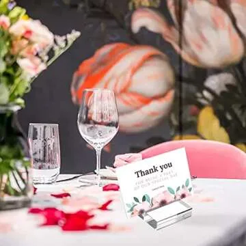 Hacaroa 20 Pack 2" Acrylic Place Card Holders with Card Slot, Clear Wedding Sign Holders Table Numbers Display Stands for Menu, Name, Meeting, Banquet