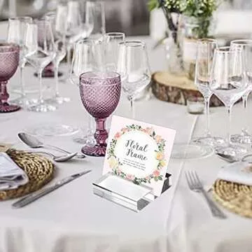 Hacaroa 20 Pack 2" Acrylic Place Card Holders with Card Slot, Clear Wedding Sign Holders Table Numbers Display Stands for Menu, Name, Meeting, Banquet