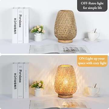 Dimmable Rattan Table Lamp for Stylish Home Lighting