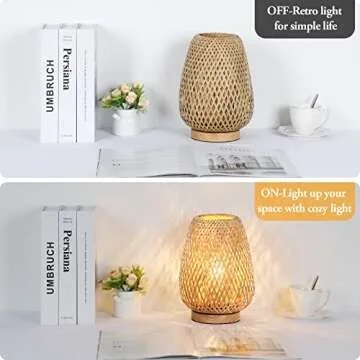 Dimmable Rattan Table Lamp for Stylish Home Lighting