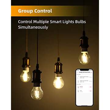 YEELIGHT Smart LED Edison Bulb, Edison Light Bulb, E26 Dimmable Filament Light Bulbs, LED Smart Vintage Edison Bulb, Compatible with HomeKit, Alexa & Google Home, Smartthing, Amber Warm 2700K, 700lm