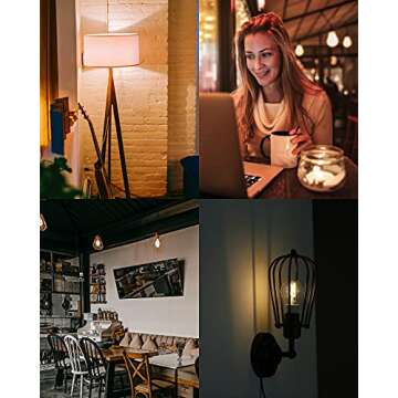 YEELIGHT Smart LED Edison Bulb, Edison Light Bulb, E26 Dimmable Filament Light Bulbs, LED Smart Vintage Edison Bulb, Compatible with HomeKit, Alexa & Google Home, Smartthing, Amber Warm 2700K, 700lm
