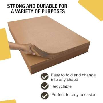 Kraft Paper Sheets - 15 x 20 in. - 240 Sheets of Brown Wrapping Paper – Heavy Duty Craft Paper for...