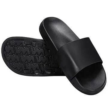 iloveSIA Women’s Sandals Anti-Slip Bath Slipper Shower Shoes Home Indoor Floor Slippers Black 42/43