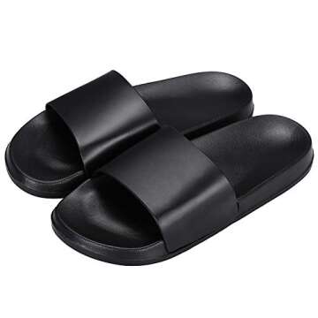 iloveSIA Women’s Sandals Anti-Slip Bath Slipper Shower Shoes Home Indoor Floor Slippers Black 42/43