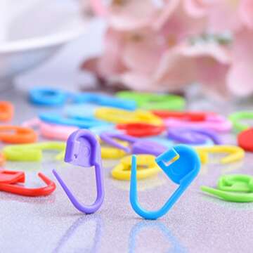 Shappy 120 Pieces Knitting Crochet Locking Stitch Markers Stitch Needle Clip, 10 Colors
