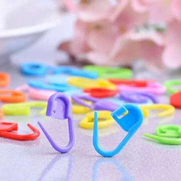 Shappy 120 Pieces Knitting Crochet Locking Stitch Markers Stitch Needle Clip, 10 Colors