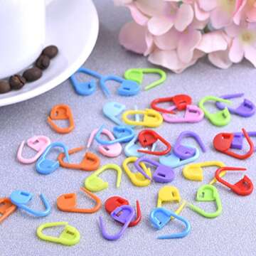 Shappy 120 Pieces Knitting Crochet Locking Stitch Markers Stitch Needle Clip, 10 Colors