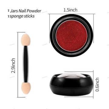 Red Chrome Nail Powder for Stunning Mirror Nail Designs