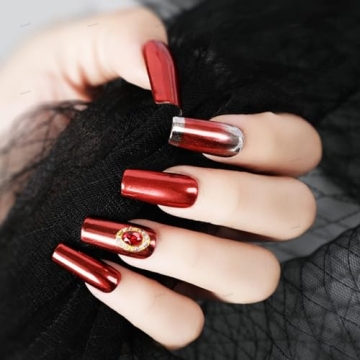 Red Chrome Nail Powder for Stunning Mirror Nail Designs