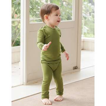 VAENAIT BABY Kids Sleepwear Pajama Set Modal Olive