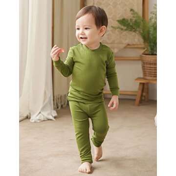 VAENAIT BABY Kids Sleepwear Pajama Set Modal Olive