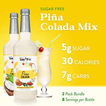 Jordan's Skinny Syrups, Pina Colada, Sugar Free Cocktail Mix, 32 Ounces (Pack of 2), Flavoring for C...
