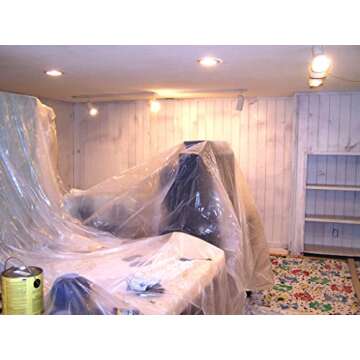 Plastic Sheeting (10' x 25') Long, 6 Mil - UV Protection Poly Sheeting Polyethylene Film, Heavy Duty Greenhouse Plastic Sheeting