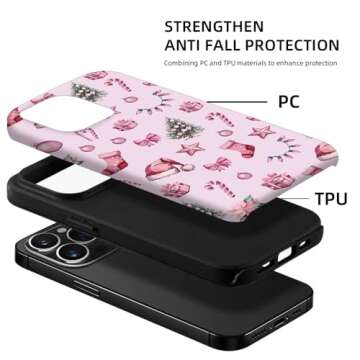 TMSHUNFSS Case for iPhone 16 Pro,[Compatible with Magsafe] Christmas Floral Phone Case for Girl Women Boy,Scratch-Resistant Shockproof Case for iPhone 16 Pro
