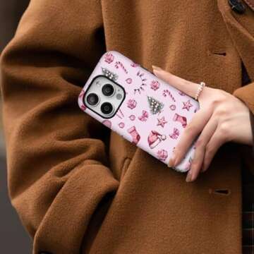 TMSHUNFSS Case for iPhone 16 Pro,[Compatible with Magsafe] Christmas Floral Phone Case for Girl Women Boy,Scratch-Resistant Shockproof Case for iPhone 16 Pro