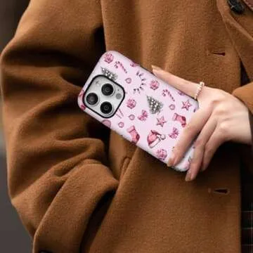 TMSHUNFSS Case for iPhone 16 Pro,[Compatible with Magsafe] Christmas Floral Phone Case for Girl Women Boy,Scratch-Resistant Shockproof Case for iPhone 16 Pro