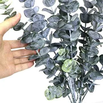 Beebel 22" Tall Artificial Plants Branches 2 Pcs Faux Eucalyptus Flowers Fake Leaves Spray Artificial Greenery Stems for Wedding Party Floral Arrangement