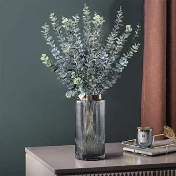 Beebel 22" Tall Artificial Plants Branches 2 Pcs Faux Eucalyptus Flowers Fake Leaves Spray Artificial Greenery Stems for Wedding Party Floral Arrangement