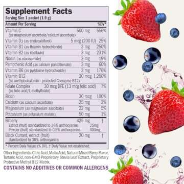 ANDREW LESSMAN Efficient C Mixed Berry 180 Packets - Immune, Energy, Stress and Eye Health Support. ...