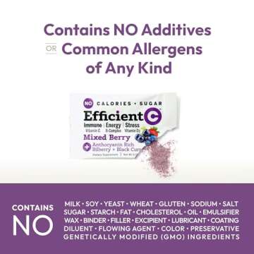 ANDREW LESSMAN Efficient C Mixed Berry 180 Packets - Immune, Energy, Stress and Eye Health Support. Reinvention of The Vitamin C Drink. No Calories. No Sugar. No Carbs. Easy to Mix.