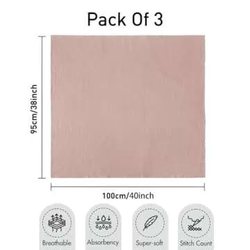 Muslin Swaddle Blankets for Newborns - 3 Pack Organic Cotton Essentials