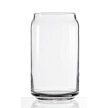 Ecodesign Drinkware Beer Glass Can Shaped 16 Oz - Pint Beer Glasses 4 PACK w/Coasters