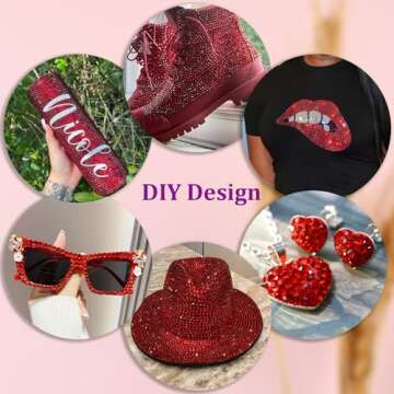 25000Pcs Red Resin Rhinestones for Crafting, DIY Gems